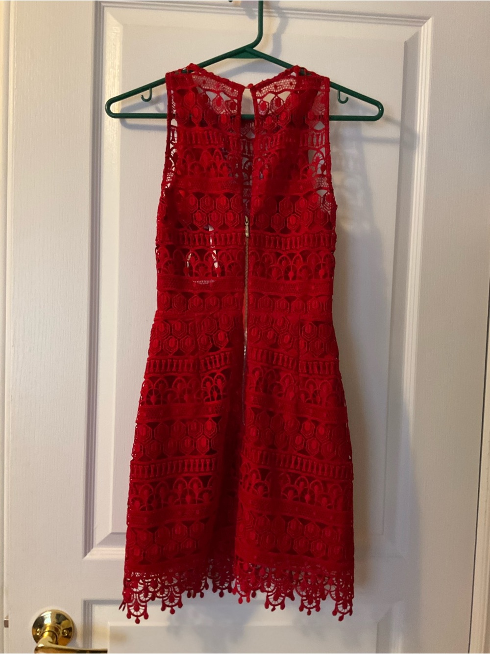 Ever New Red Lace V-Neck Mini Dress - Size 0 (XS) - Picture 2 of 12